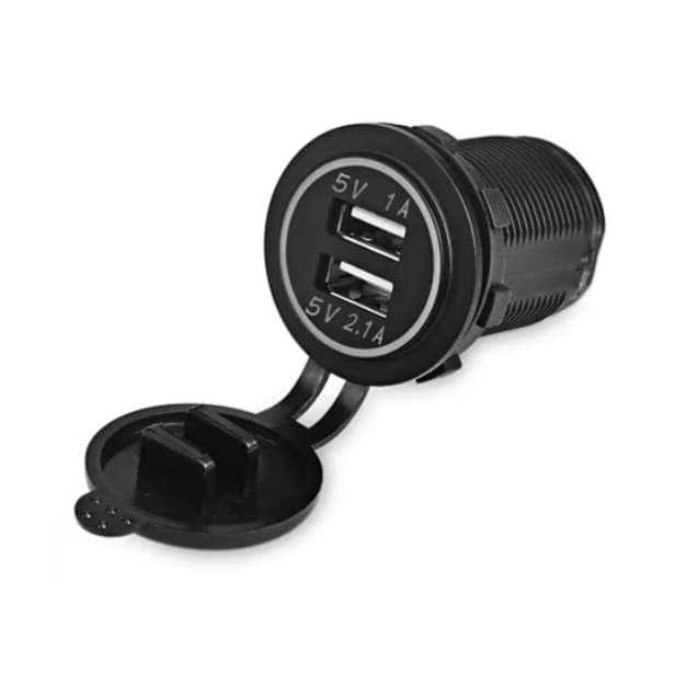 Încărcător Auto 12V/24V - 2.1A, 2 porturi USB, montaj Îngropat + Capac Protecție, pentru Mașină, Camion, Barcă 1