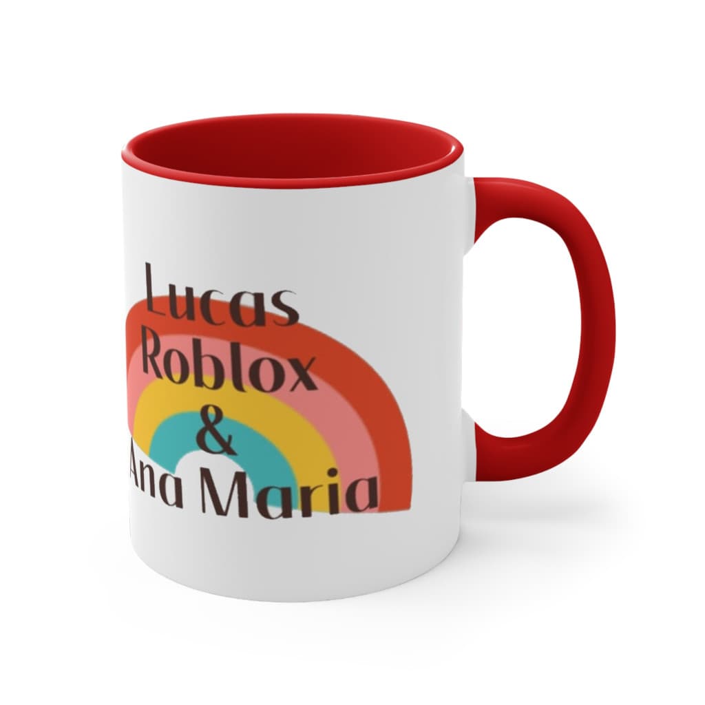 Cana ceramica personalizata, 330 ml, alba, logo Lucas Roblox si Ana Maria 1