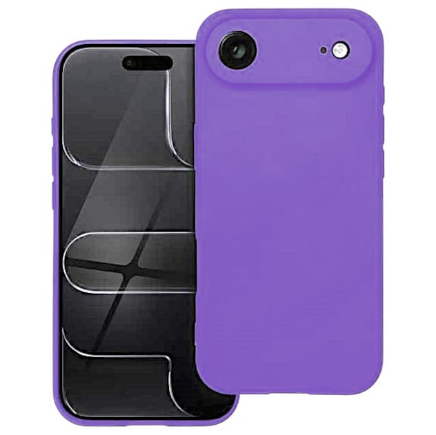 Husa Apple iPhone 17 Air, Luxury Silicone, protectie camera, catifea in interior, mov 1