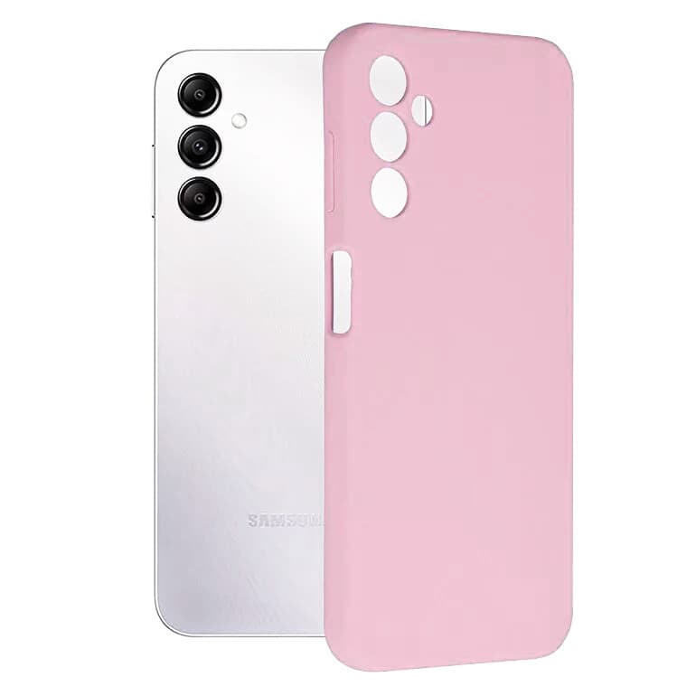 Husa Samsung Galaxy A13 5G / A04s / A04, Luxury Silicone, protectie camera, catifea in interior, roz deschis 1