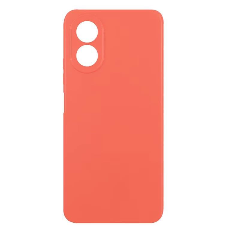 Husa protectie Oppo A18, Luxury Silicone, catifea in interior, protectie camere, rosu piersica 1