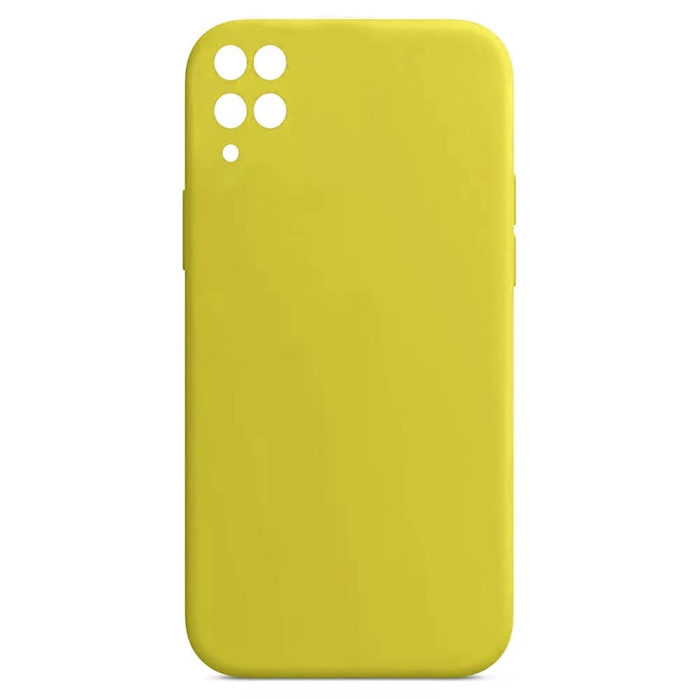 Husa Samsung Galaxy A12 Luxury Silicone, catifea in interior, protectie camere, galben 1