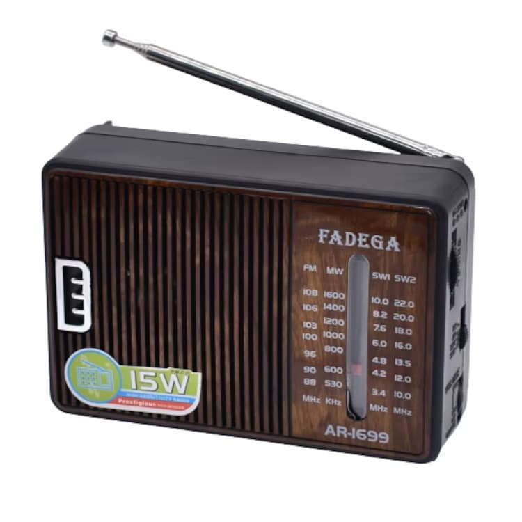 Radio portabil FADEGA AR-1699, 4 benzi de receptie, FM/AM/SW1/SW2, functionare cu 2 baterii R20, maro 1