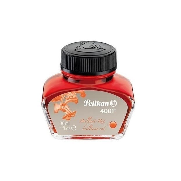 Calimara cu cerneala Pelikan 4001, cerneala rosie (lucioasa), 30ml 1