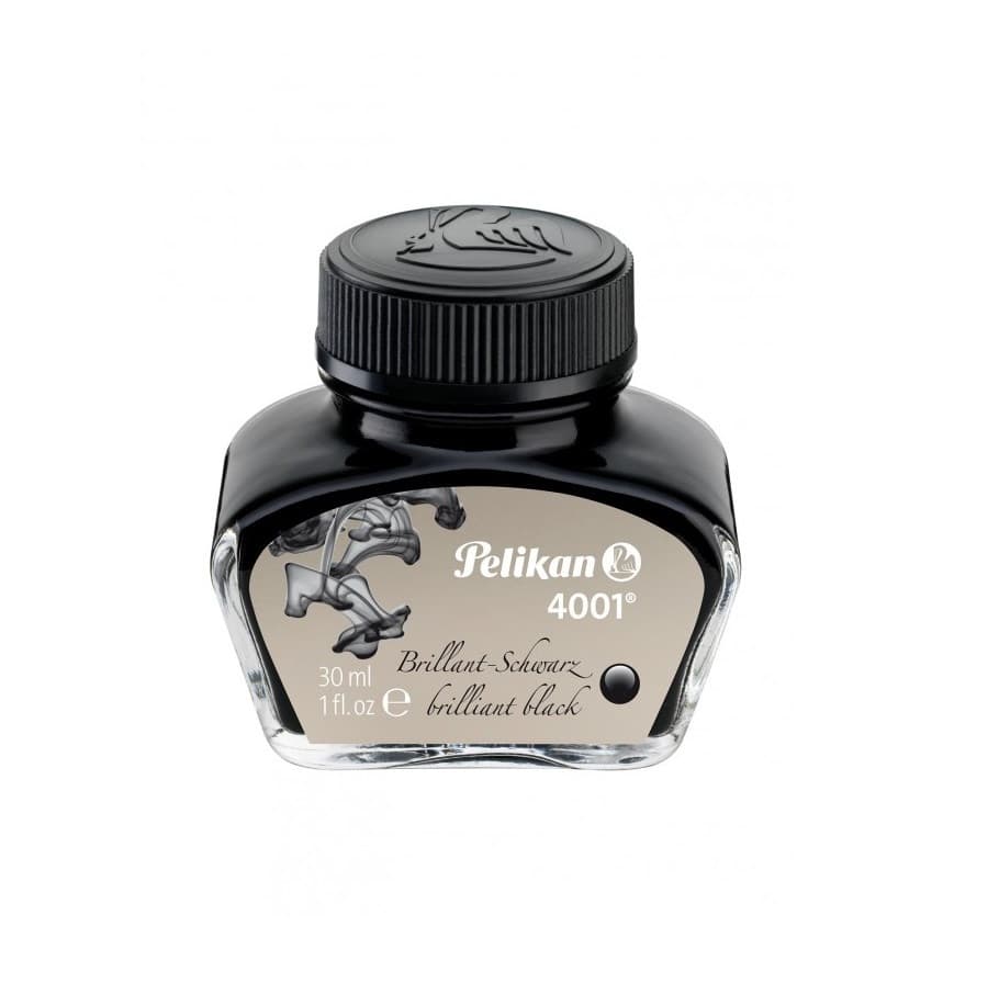 Calimara cu cerneala Pelikan 4001, cerneala neagra (lucioasa), 30ml 1