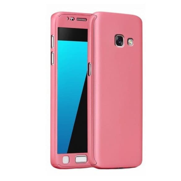 Husă Full Cover 360° pentru Samsung Galaxy A7 2017 / A720 (față + spate + sticlă), Rose Gold 1