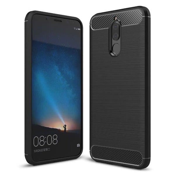 Husa de protectie Carbon Stripe pentru Huawei Mate 10 Lite, silicon moale, negru 1