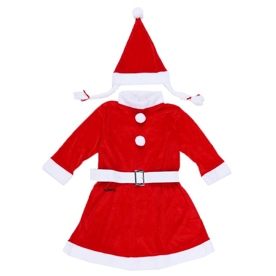 Costum Craciunita pentru fetite, 7 - 9 ani, 3 piese, catifea 1