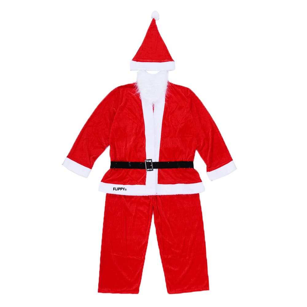 Costum Mos Craciun pentru baieti, 10-12 ani, 5 piese, catifea 1