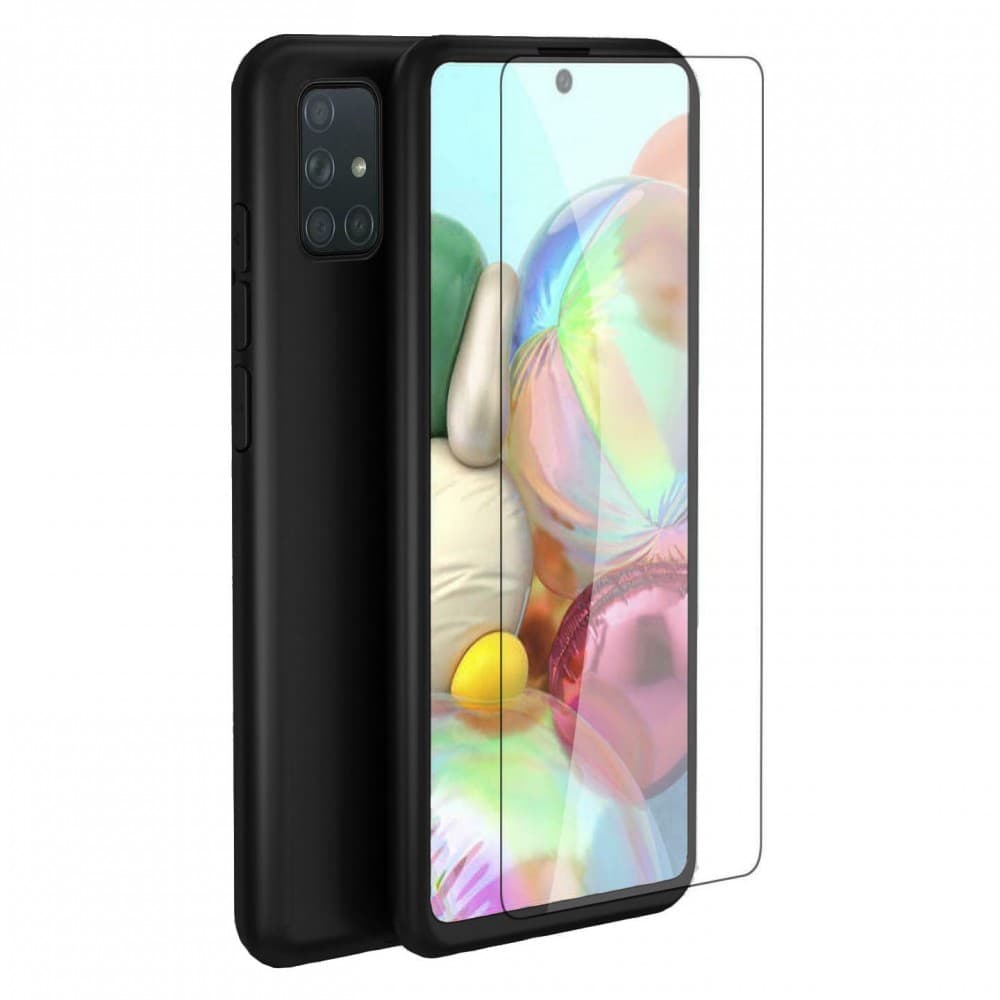 Husă Full Cover 360° pentru Oppo Reno 4 Lite (față + spate + sticlă), neagra 1