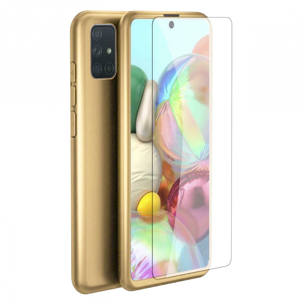 Husă Full Cover 360° pentru Samsung Galaxy S21 (față + spate + folie de protectie), aurie 1