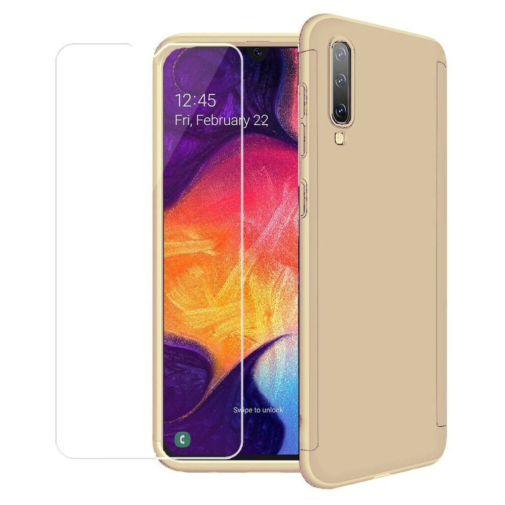 Husă Full Cover 360° pentru Samsung Galaxy A11 (față + spate + sticlă), aurie 1
