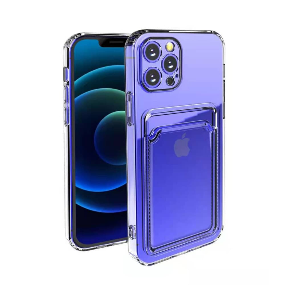 Husa protectie cu suport card compatibila cu Samsung Galaxy S21 Ultra Transparent 1