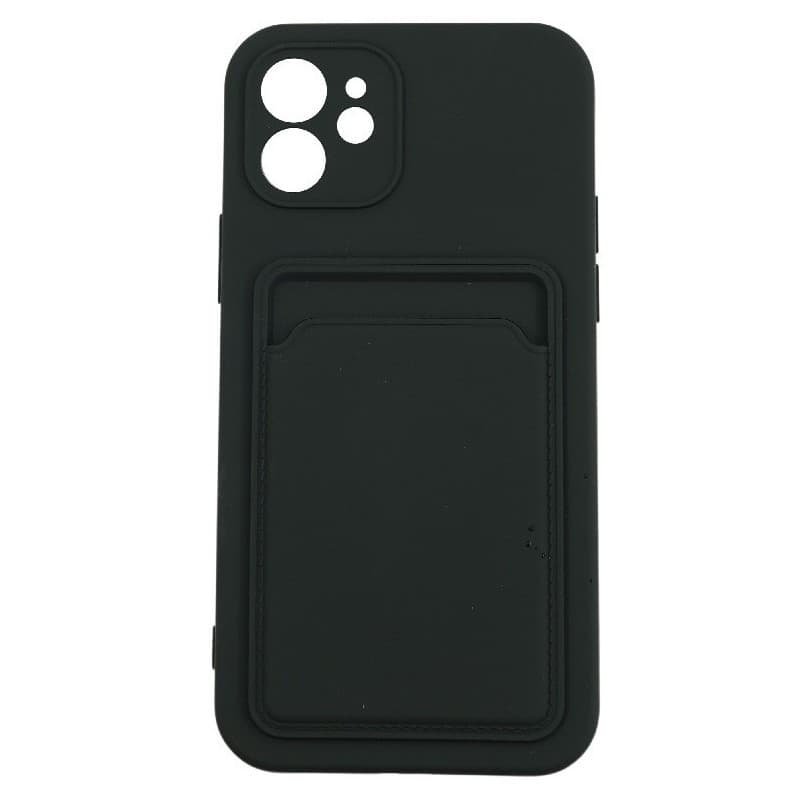Husa protectie cu suport card compatibila cu Apple iPhone 12 Mini Negru 1