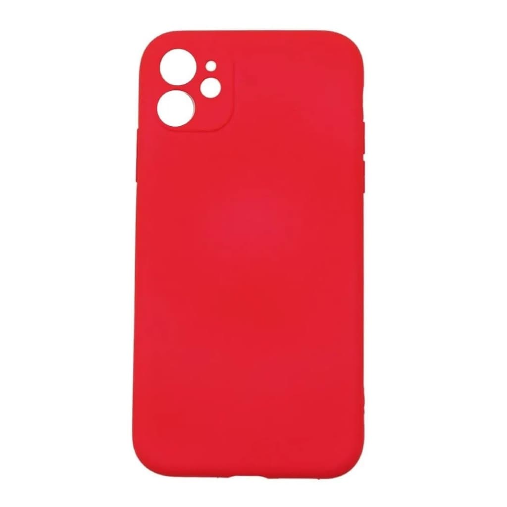 Husa Apple iPhone 12, Luxury Silicone, catifea in interior, protectie camere, rosie 1