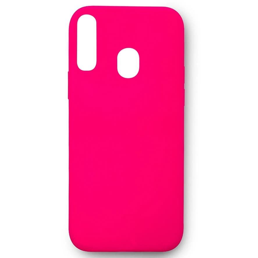 Husa Samsung Galaxy A20e Luxury Silicone, catifea in interior, roz ciclam 1
