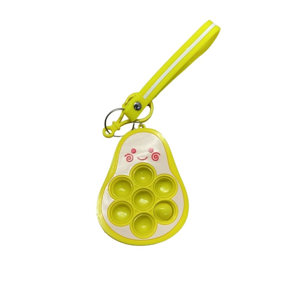 Jucarie antistres tip Pop It!, Simple Dimple, din silicon, cu breloc, model avocado, galben 1