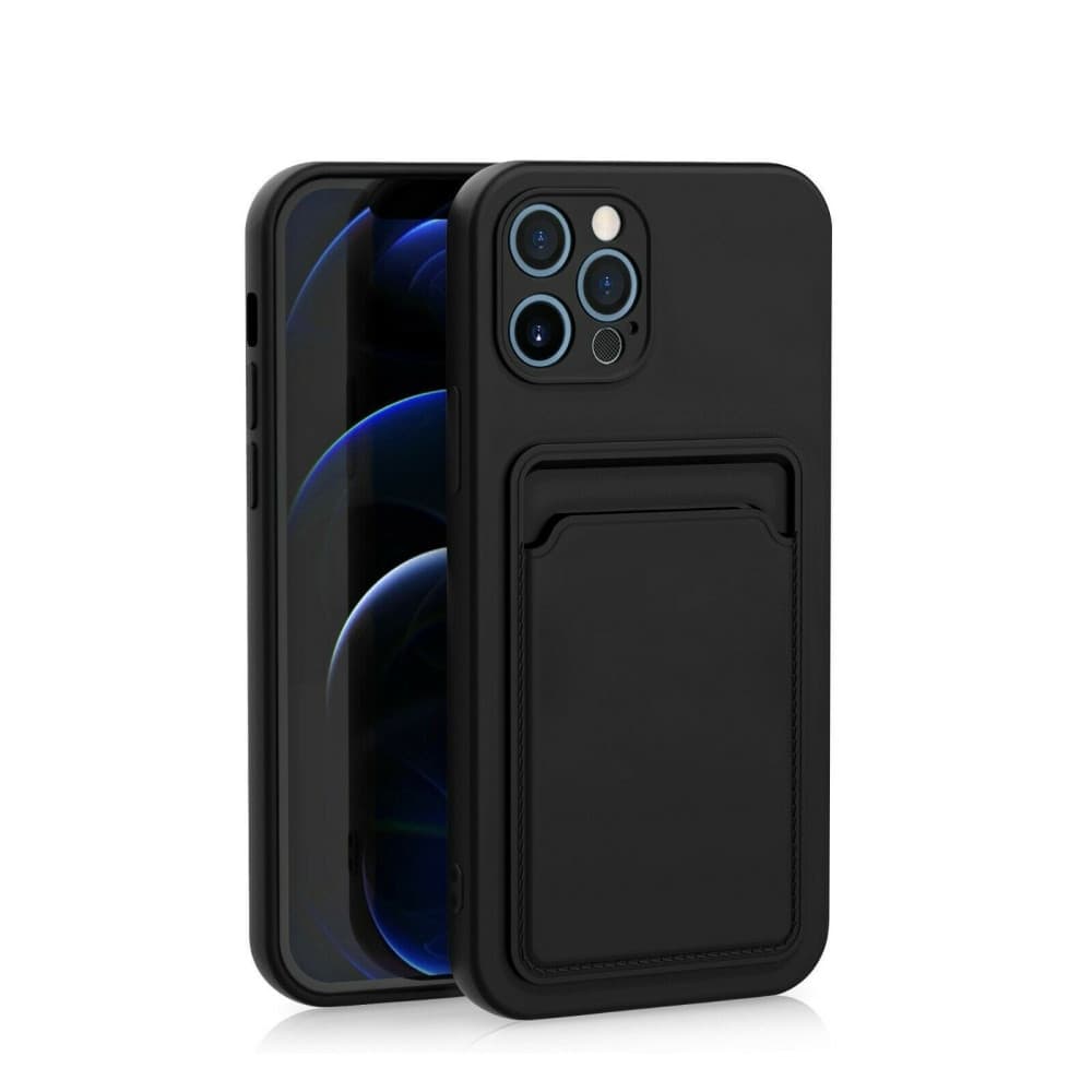 Husa protectie cu suport card compatibila cu Samsung A03s Negru 1