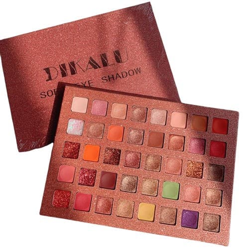 Paleta de farduri cu 40 de culori pigmentate, Roz cu sclipici 1