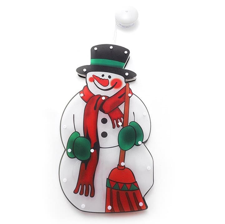 Decoratiune de Craciun pentru fereastra, om de zapada, cu LED-uri, 26 cm, alb cald 1
