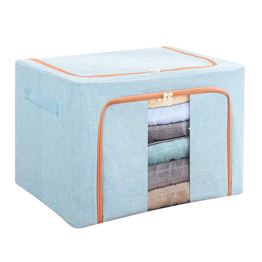 Cutie de depozitare pliabila cu fermoar, 24 litri, material textil, 40 X 30 X 20 cm, albastru deschis 1