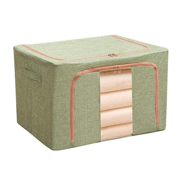Cutie de depozitare pliabila cu fermoar, 24 litri, material textil, 40 X 30 X 20 cm, verde 1