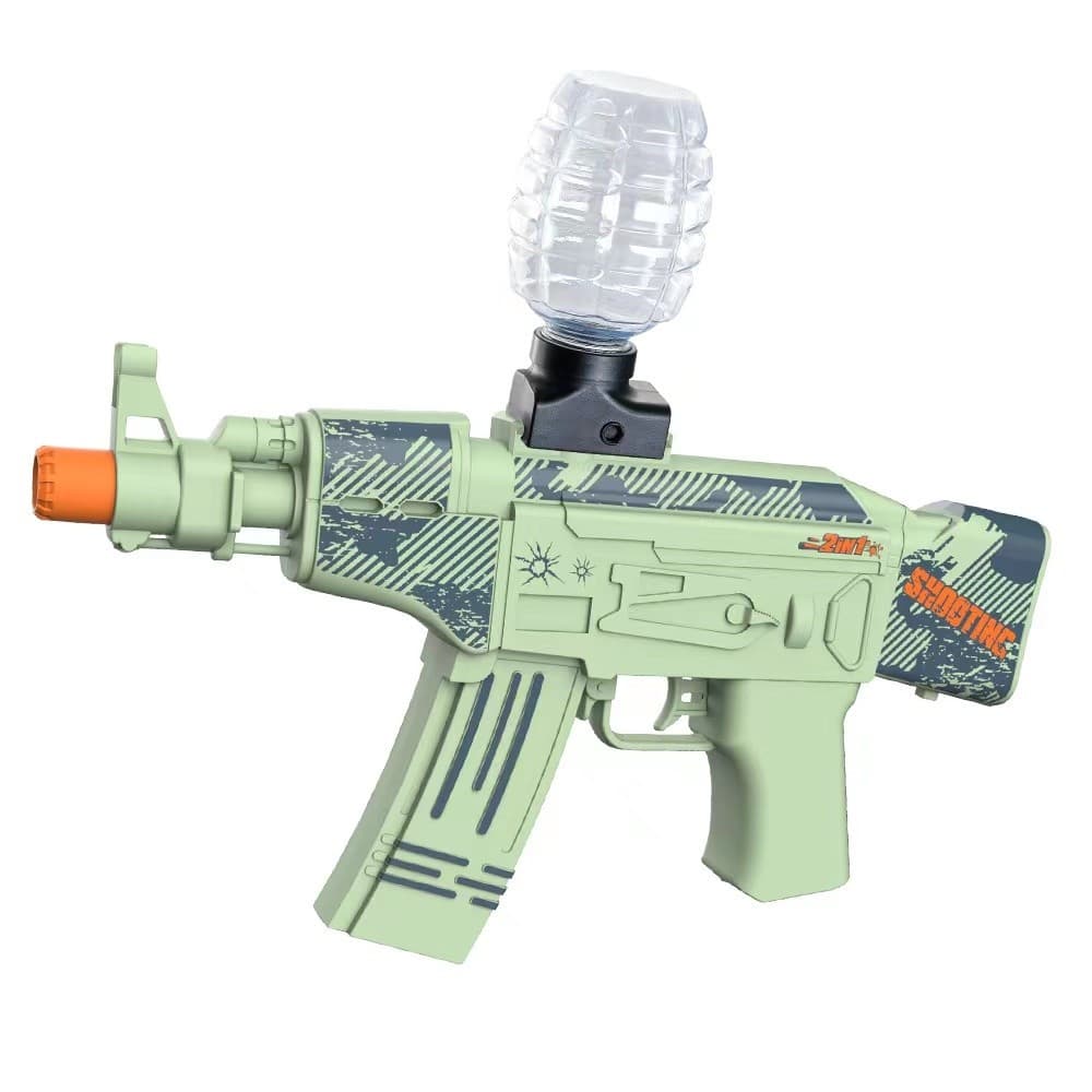 Mitraliera de jucarie cu bile de hidrogen de gel, electrica, 5000 bile incluse, ochelari protectie, AK47, verde 1