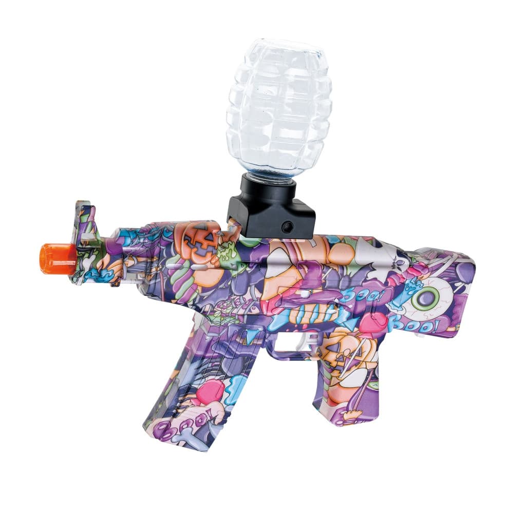 Mitraliera de jucarie cu bile de hidrogen de gel, electrica, 5000 bile incluse, ochelari protectie, AK47, mov 1