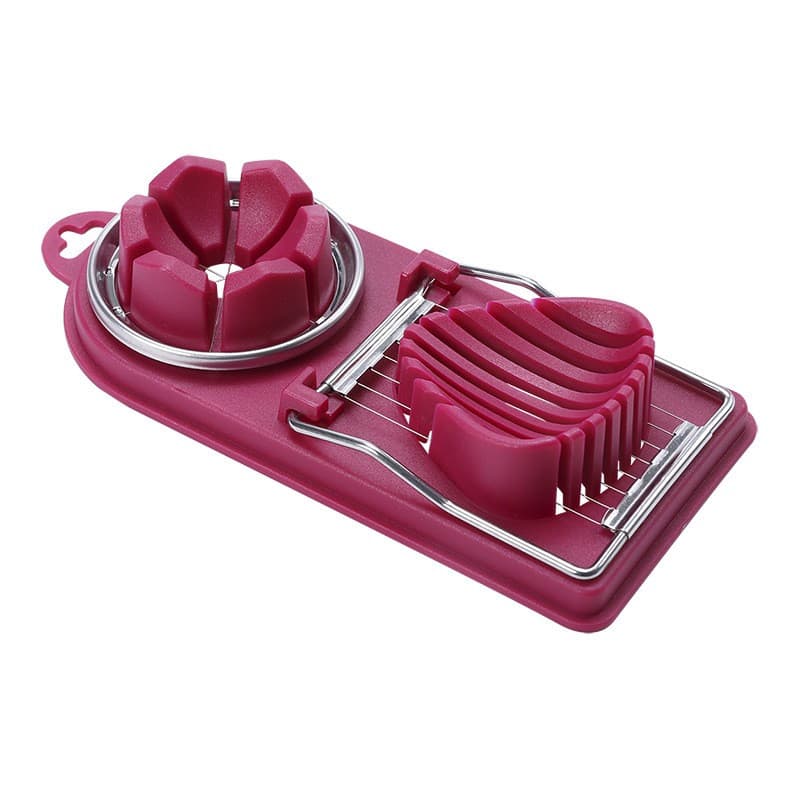 Feliator multifunctional oua, mozzarela, fructe, 2 forme de feliere, agatatoare, 20 cm, visiniu 1