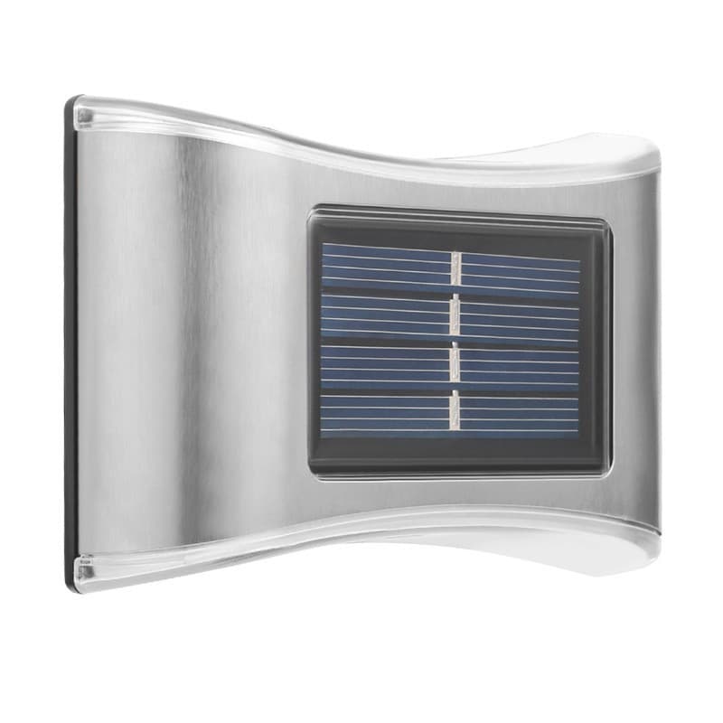 Aplica solara LED, ABS/Policarbonat, rezistenta la apa IP65, 6 LED-uri, pentru perete, trepte, borduri, terasa, 1.2V, 600mah, 10 x 6.5 cm, doua moduri de prindere, lumina alb calda, gri 1