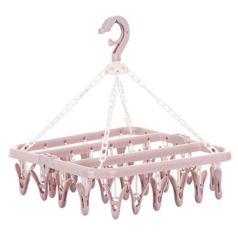 Uscator de rufe , 32 de cleme, plastic, pliabil, rotire 360 grade, 32x32 cm, roz 1