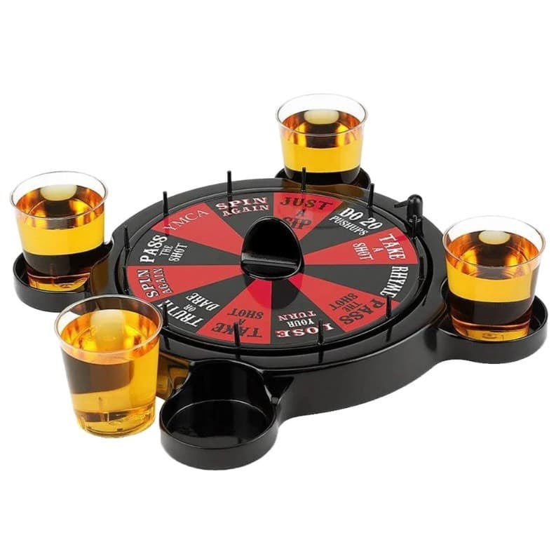Joc de Baut Ruleta cu Pahare de Shot , 15 x 16.5 cm, Rosu/Negru 1