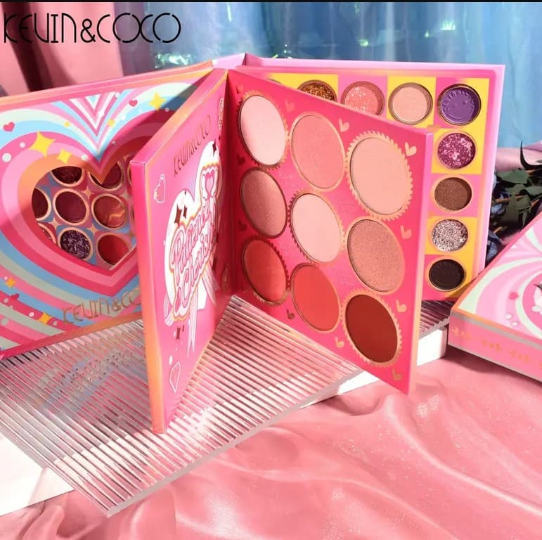 Paleta de Farduri Kevin&Coco, 59 culori, Stil Carte, 3 Straturi, Pudra Compacta, Clasic, Fara Sulfati, 14 x 14 cm, 80 g, multicolor 1