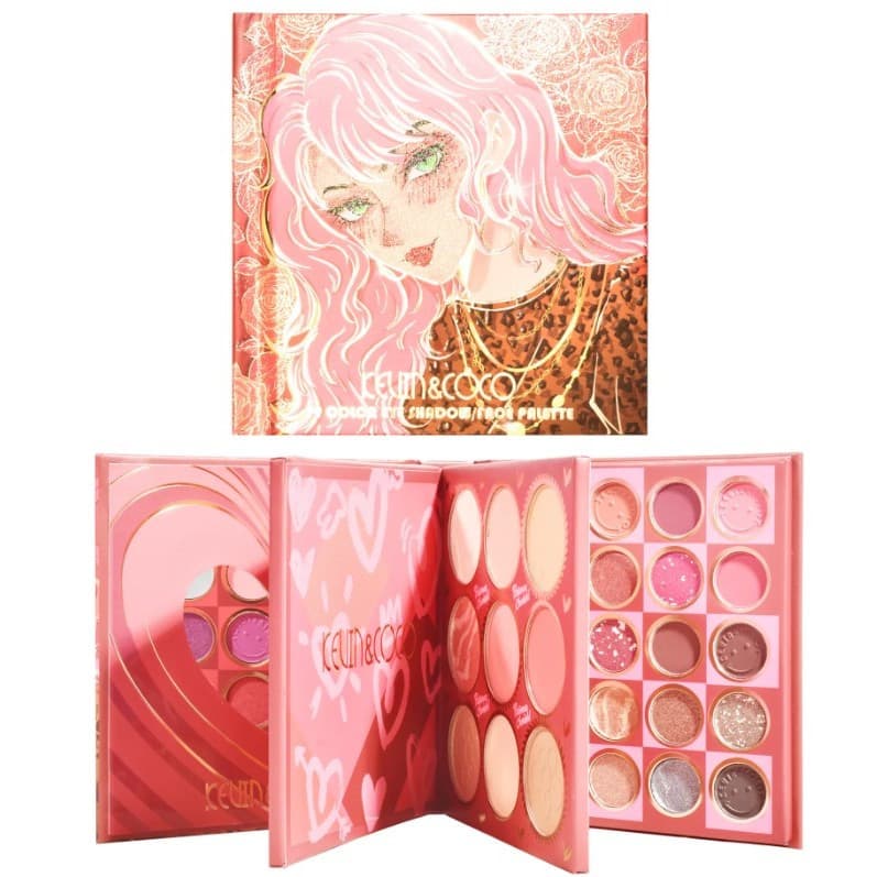 Paleta de Farduri Kevin&Coco, 59 culori, Stil Carte, 3 Straturi, Pudra Compacta, Clasic, Fara Sulfati, 14.2 x 14.2 x 2.3 cm, 80 g, multicolor 1