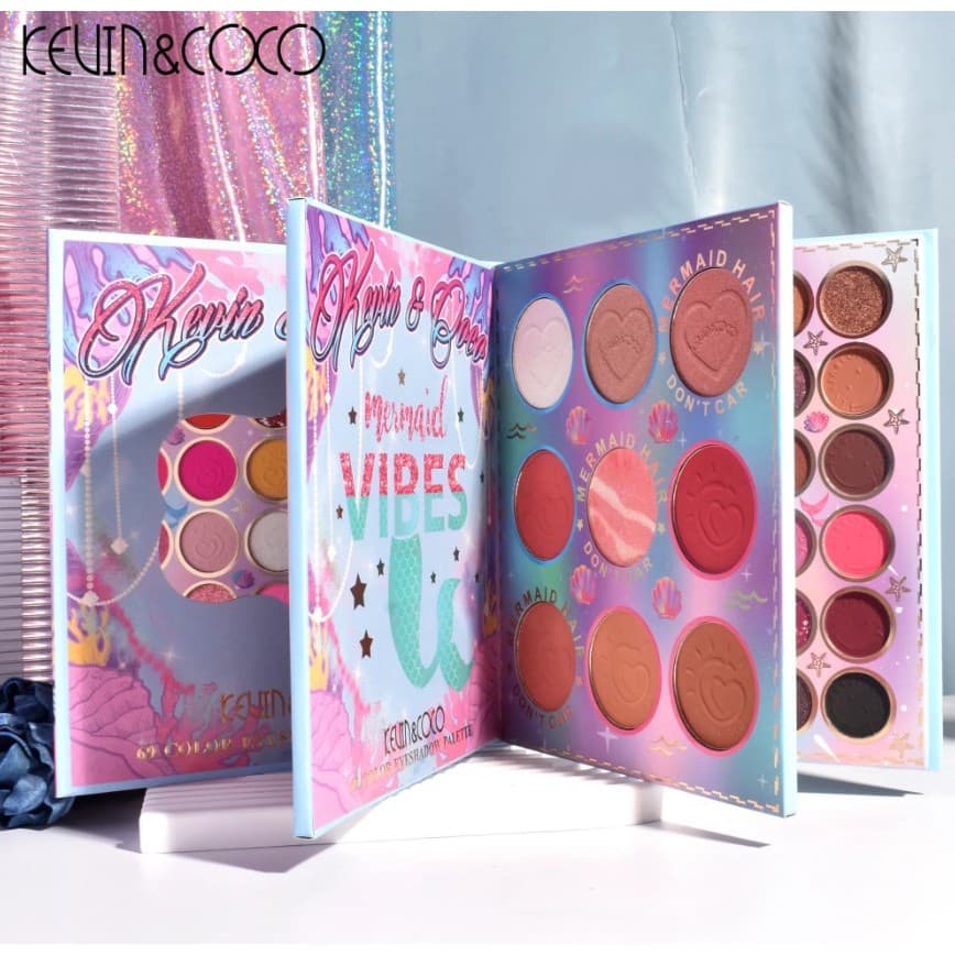 Paleta farduri Kevin&Coco, 69 nuante, blush, iluminator, conturing, deschidere tip carte, 18.6 x 16.5 cm, 97 g, multicolor 1