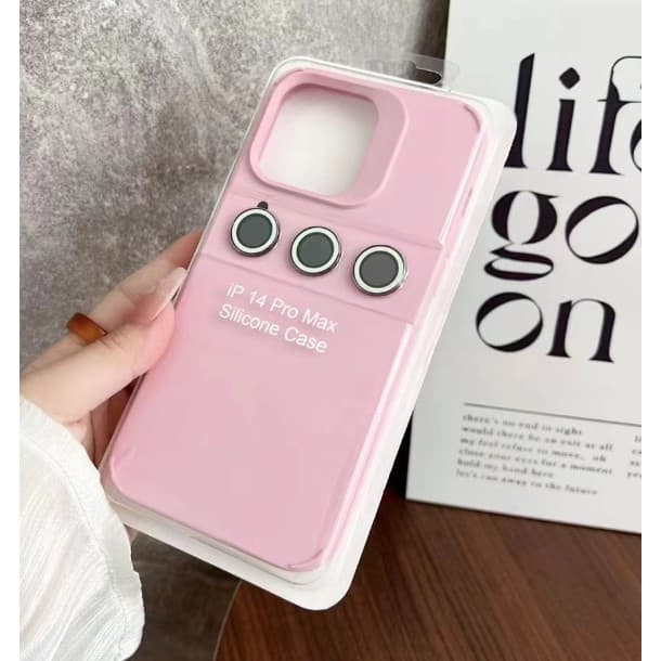 Husa protectie Apple iPhone 13 Pro, Shockproof Silicone, catifea in interior, folii de protectie camere incluse, Roz 1
