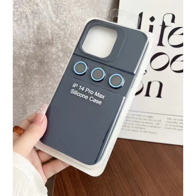 Husa protectie Apple iPhone 14 Pro, Shockproof Silicone, catifea in interior, folii de protectie camere incluse, neagra 1