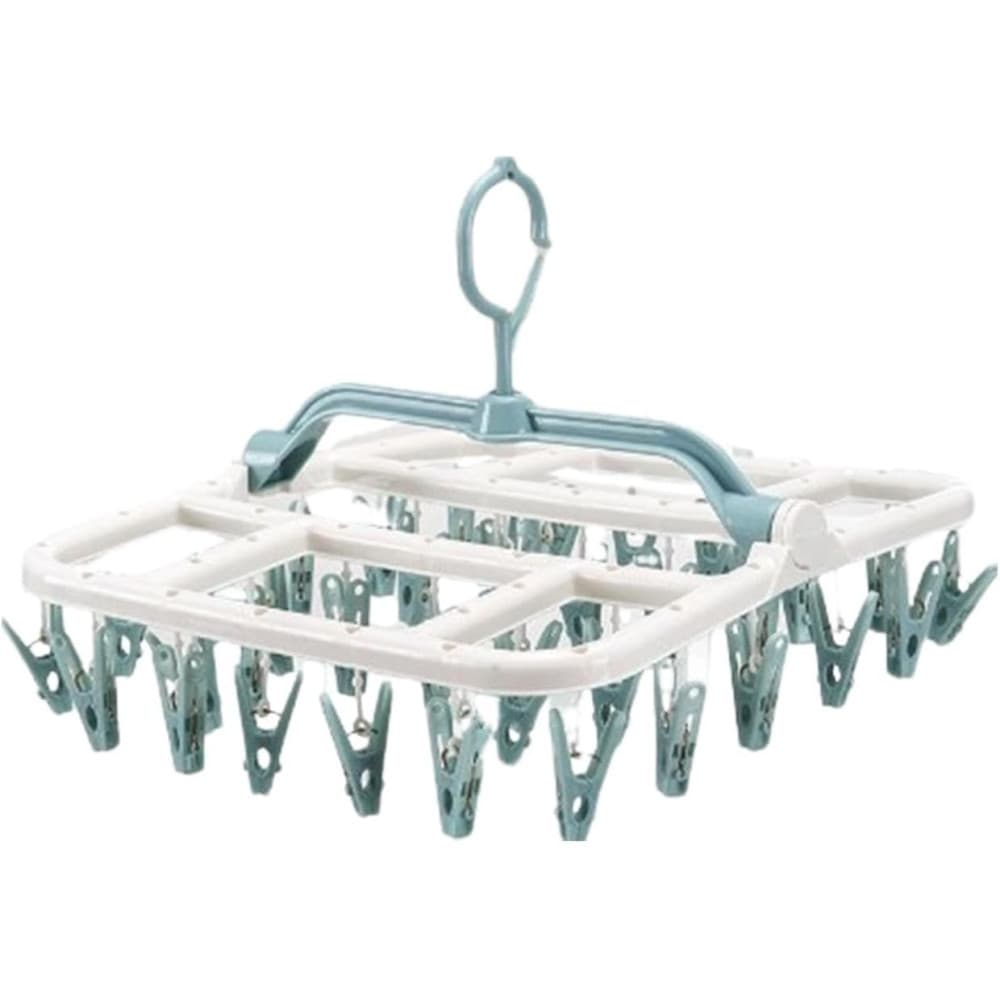 Uscator de Rufe Suspendat, 40 carlige, multifunctional, 36 x 24 cm, alb/albastru 1