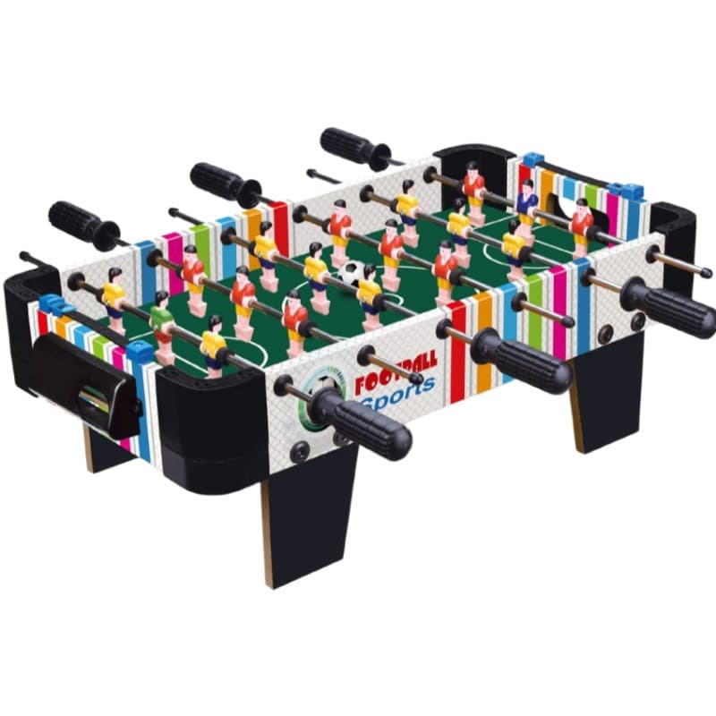 Masa de fotbal cu teren si 18 jucatori , 6 manere, tabela scor, metal, lemn si ABS, 51 x 44 x 17.5 cm, cu picioare, multicolora 1