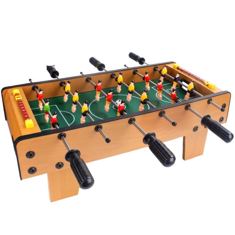 Masa de fotbal cu teren si 18 jucatori, 60.5 x 30.5 x 18.5 cm, 6 manere, tablou pentru scor, din metal, lemn si ABS, cu picioare, pentru copii/adulti 1