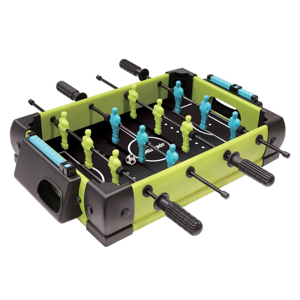 Masa de fotbal cu teren si 12 jucatori, 4 manere, cu Tablou Scor, din Metal si ABS, 36.5 x 35.5 x 8 cm, Design Multicolor, pentru copii/adulti, verde 1