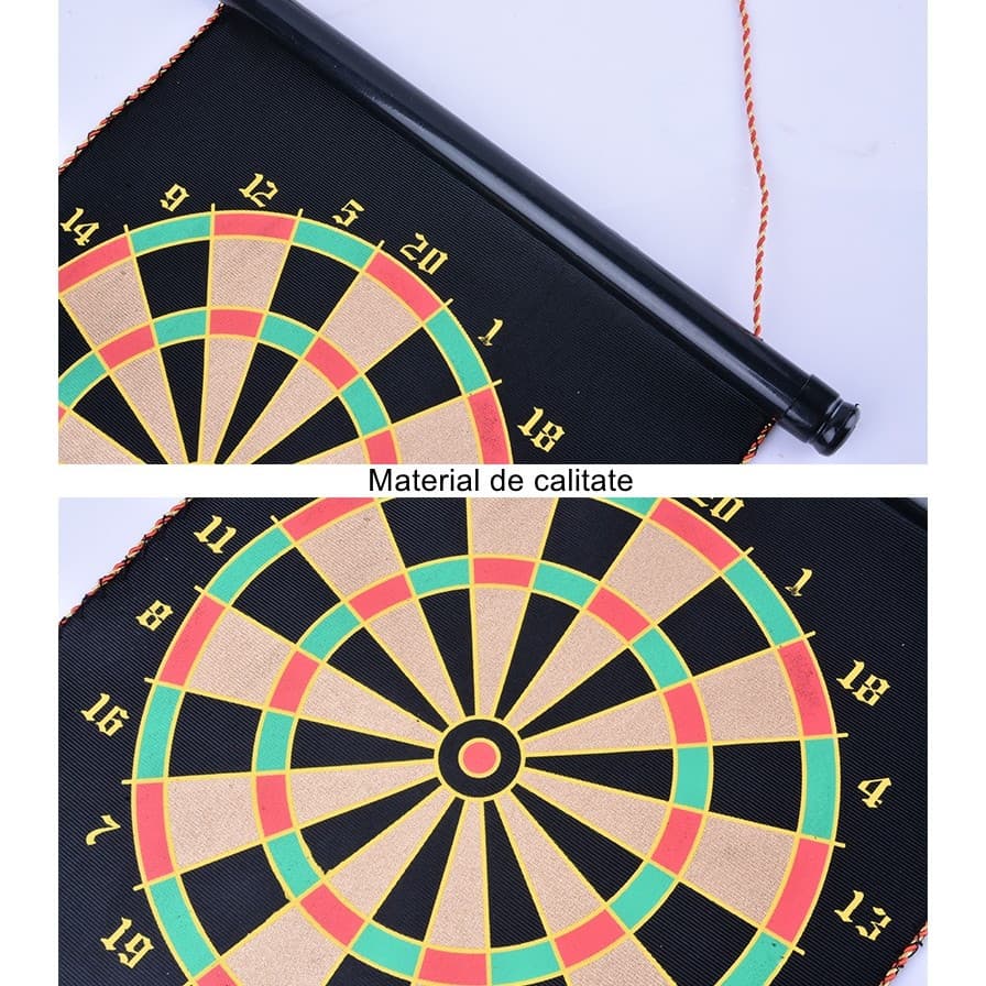 Set Joc Darts, Doua Fete pentru Joc, 6 Sageti Incluse, Magnetic, Dimensiuni 37 x 40 cm, Design clasic, Multicolor 1