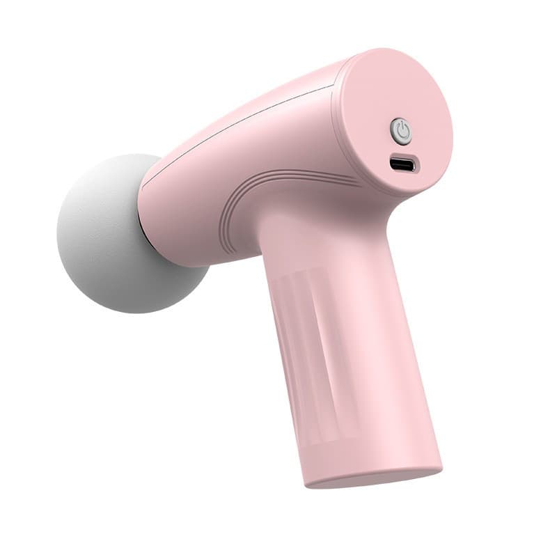 Mini aparat de masaj tip pistol, Incarcare USB Tip C, pentru relaxare musculara, autonomie 120 min, 3 viteze, roz 1