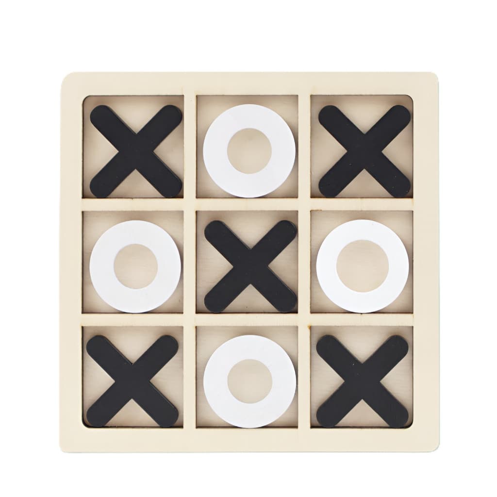 Jucarie tip Montessori "X si O", 9 piese, lemn, negru/alb 1