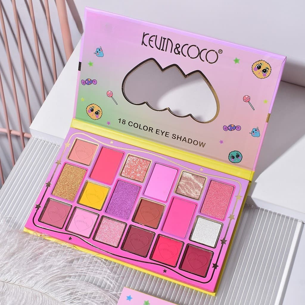 Paleta de machiaj KEVIN & COCO, Candy Star, fard de pleoape, 18 culori, 19.3 x 12 x 1.4 cm 1