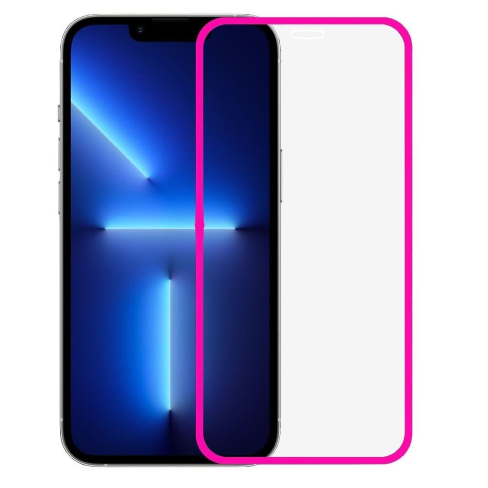 Folie sticla Apple iPhone 15, Luminous HD, margine fluorescenta, roz 1