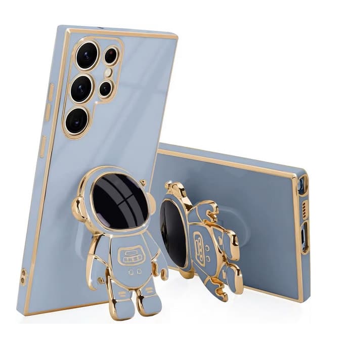 Husa Samsung Galaxy S24 Ultra, Astronaut Case, protectie camera, functie stand expunere, albastru 1
