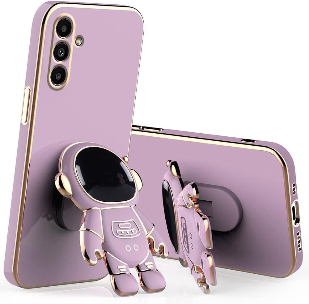 Husa Samsung Galaxy A15, Astronaut Case, protectie camera, functie stand expunere, mov 1