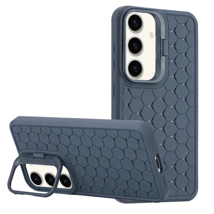 Husa Samsung Galaxy S24+ (S24 Plus), HoneyComb Bracket, functie stand, albastru inchis 1