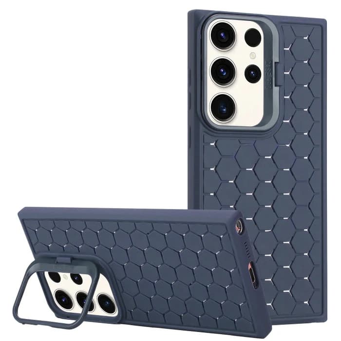 Husa Samsung Galaxy S24 Ultra, HoneyComb Bracket, functie stand, albastru inchis 1